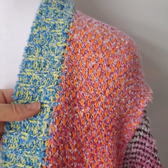 DEX Women's Patchwork Knit Cardigan Multi-colour Cozy Soft ASO Hallmark Movies - Picture 10 of 12